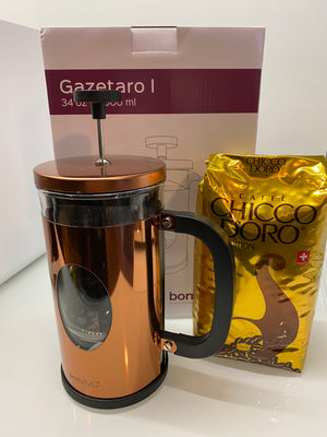 Valentine's Day Gift - French Press Coffee Maker + Coffee Beans