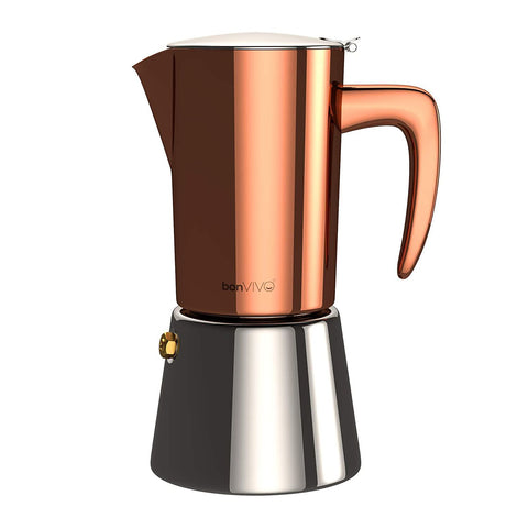 BonVIVO Stove Top Espresso Coffee Maker Copper – La Strada