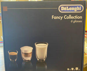 DeLonghi Fancy Collection Double-Wall Glass Cups Set o 6